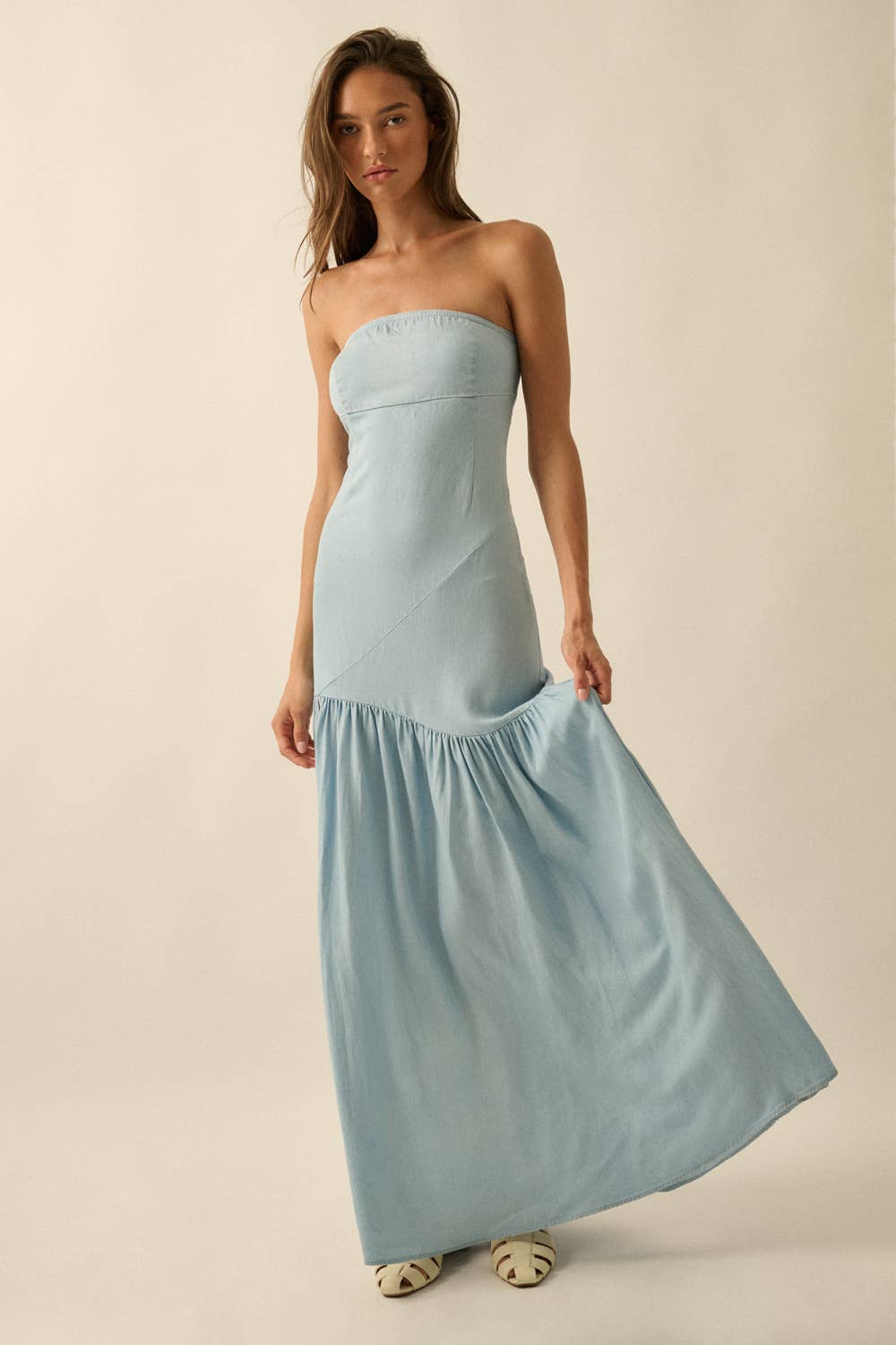 Demi Denim Strapless Dress