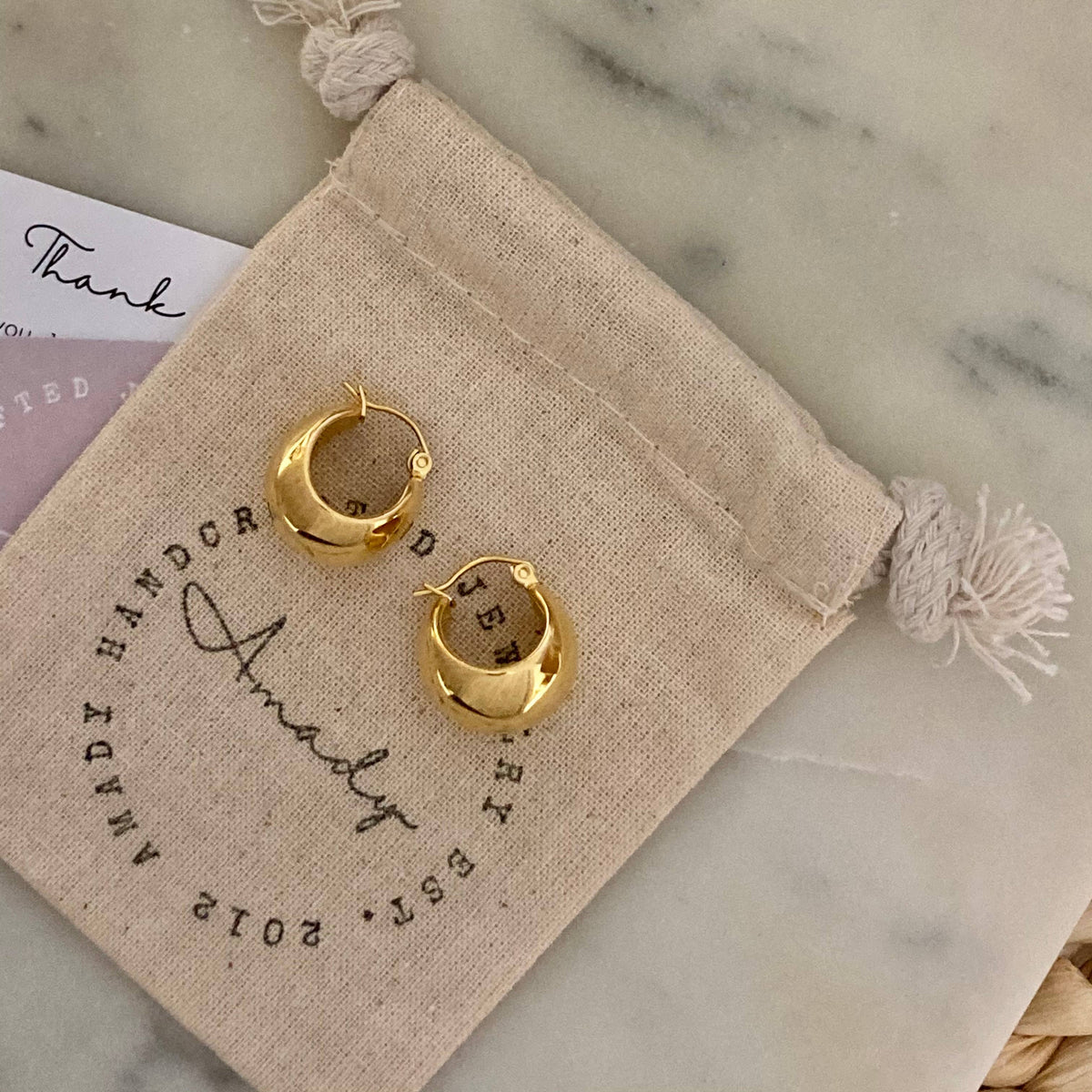 Chunky 18K Gold Plated Hoop Earrings