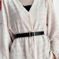 Retro Belt With Square Buckle