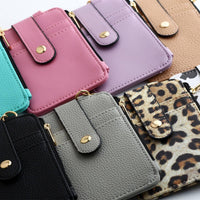 Folding Vertical Zipper Card Wallet