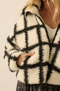 Check-Print Fleece Jacket