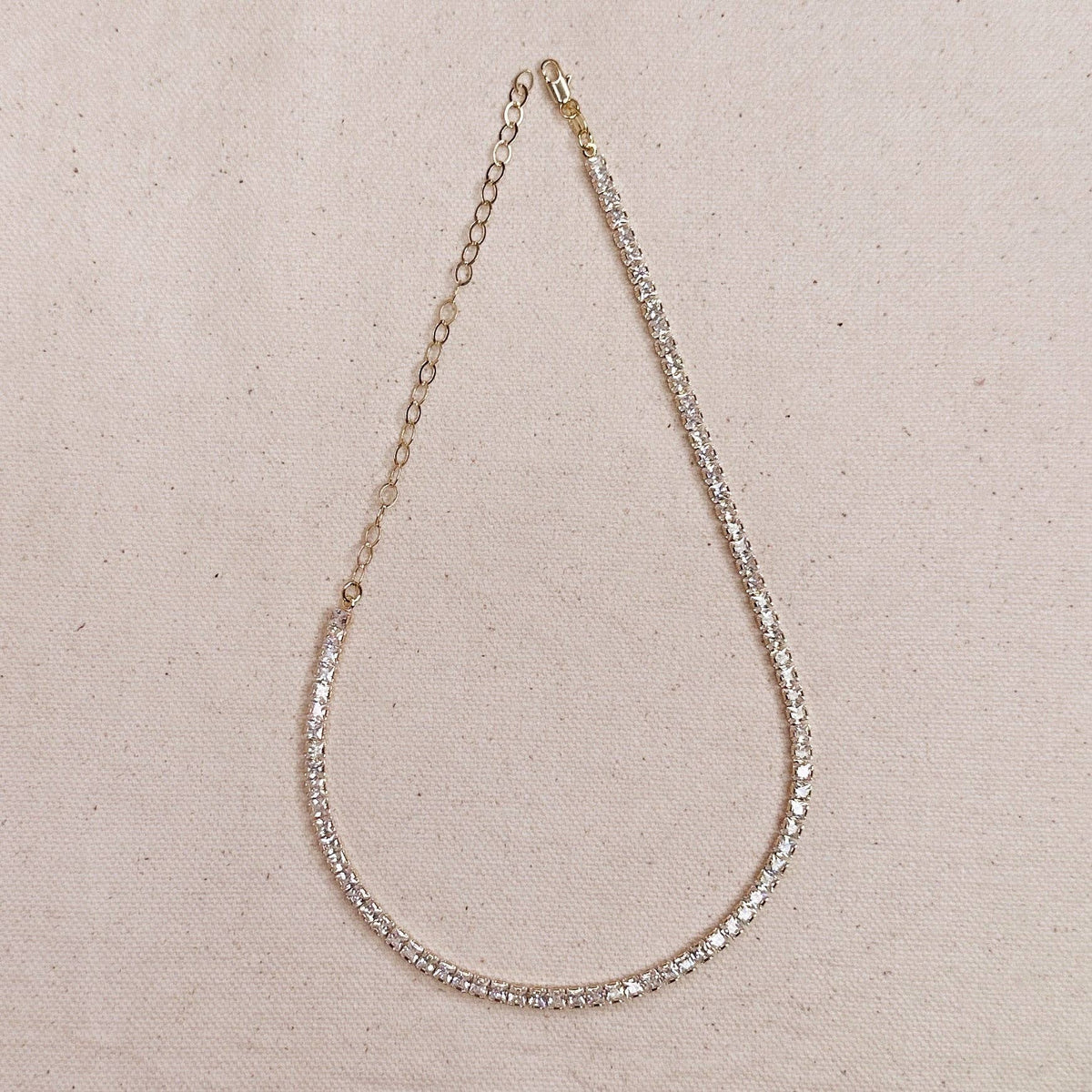 Tennis Necklace Gold Filled