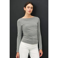 Sophia Boat Neck Ruched Top