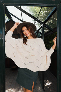 Ribbed Knit Poncho Sweater