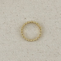 Flat Beaded Band Ring Gold Filled