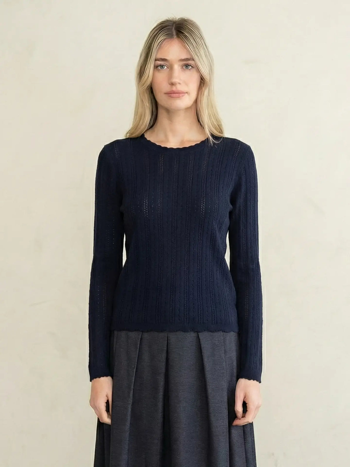 Nellie Pointelle Knit Top