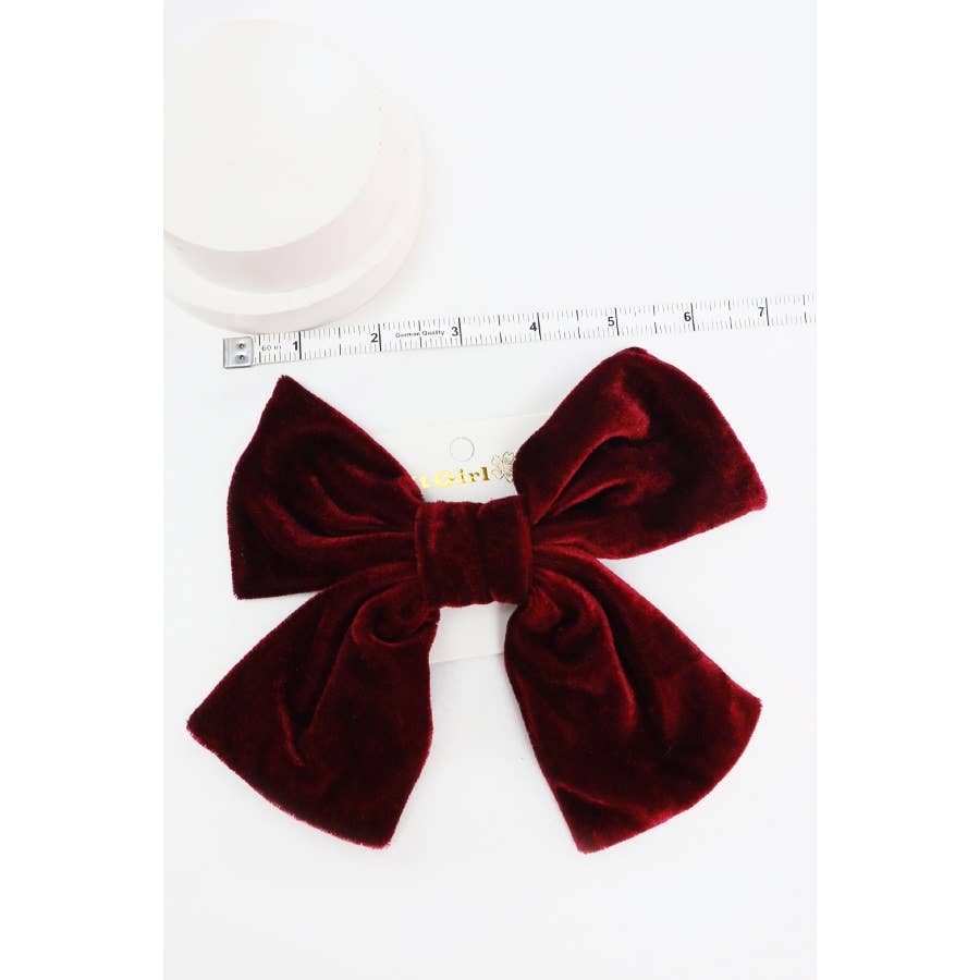 Large Velvet Bow Clips