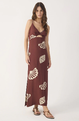 Maritime Smocked Maxi Dress