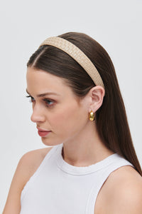 Embossed Woven Vegan Leather Headband