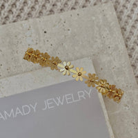 Flowers Bangle Bracelet Gold Filled