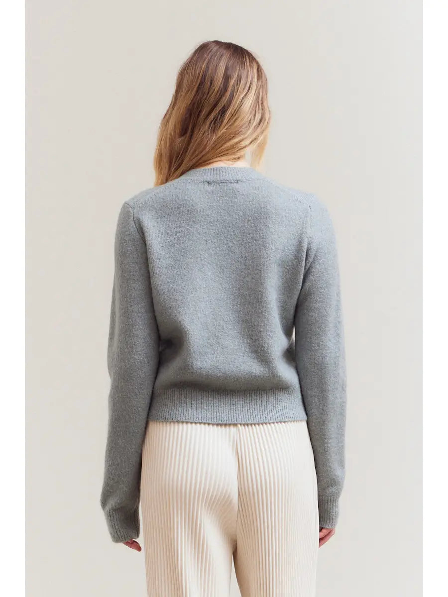 Basic Crewneck Sweater | Lightweight Cotton Crewneck Knit for Women