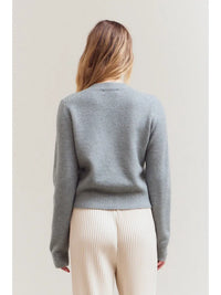Basic Crewneck Sweater | Lightweight Cotton Crewneck Knit for Women