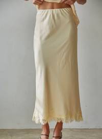 Yarrow Satin Midi Skirt