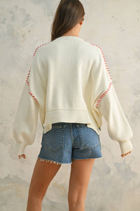 USA Rope Letter Sweater