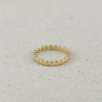 Flat Beaded Band Ring Gold Filled