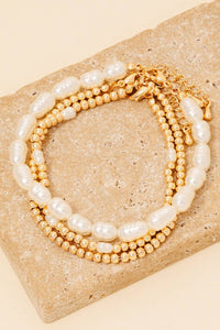 Pearl Beaded Bracelet Set