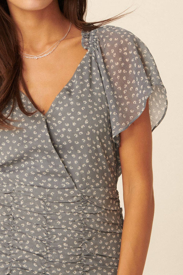 Chloe Tiered Ruched Mini Dress