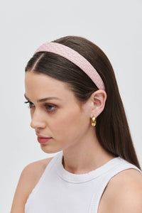 Embossed Woven Vegan Leather Headband