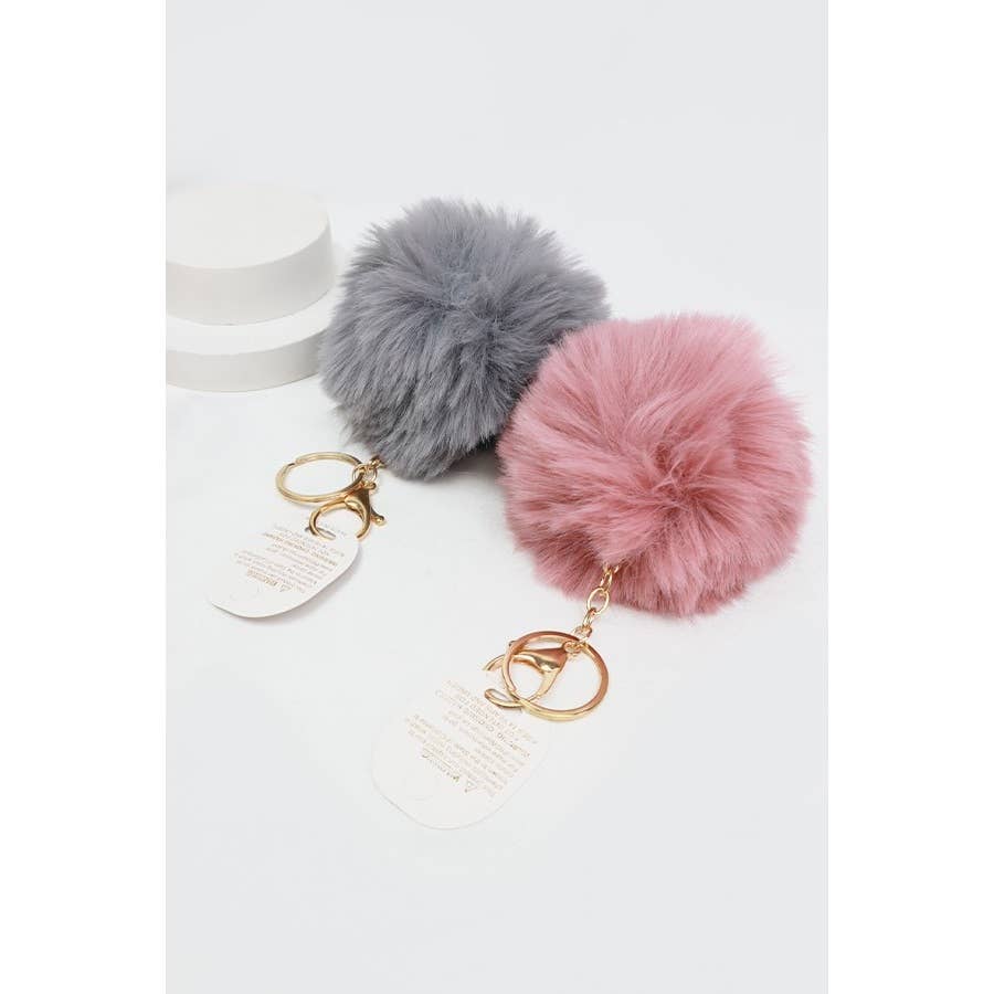 Fur Pom Pom Keychain