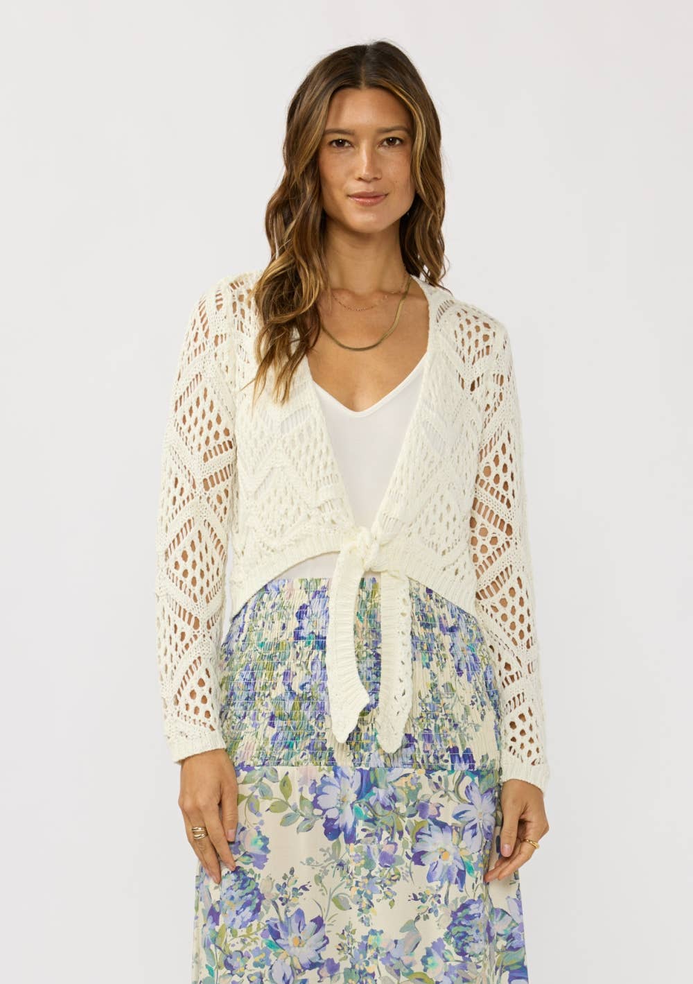 Cameron Crochet Tie Front Top