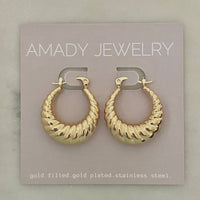 Croissant Hoop Earrings Gold Plated