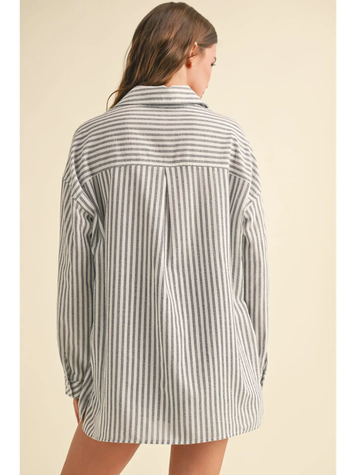 Bevin Striped Button Down Top