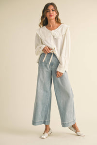 Tie Front Denim Pants