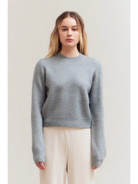 Basic Crewneck Sweater | Lightweight Cotton Crewneck Knit for Women