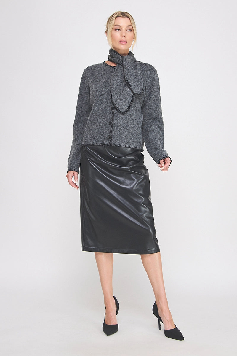 Roxie Leather Midi Skirt