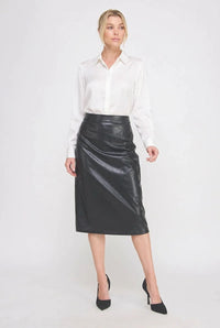 Roxie Leather Midi Skirt