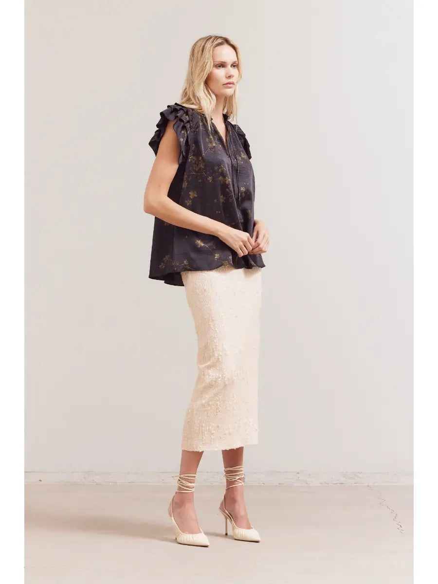 Perry Ruffle Sleeve Blouse