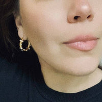 Pearls Gold Hoop Earrings Gold Plated