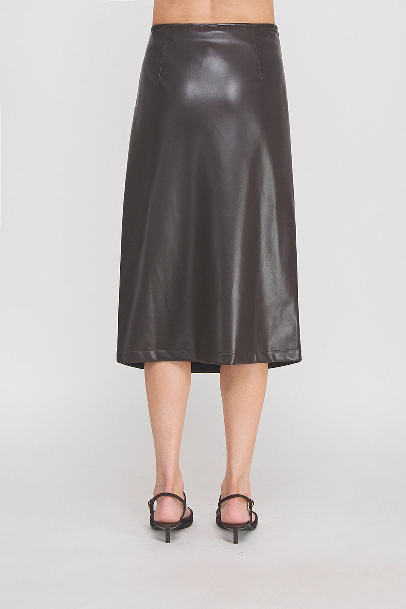Roxie Leather Midi Skirt