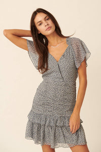 Chloe Tiered Ruched Mini Dress