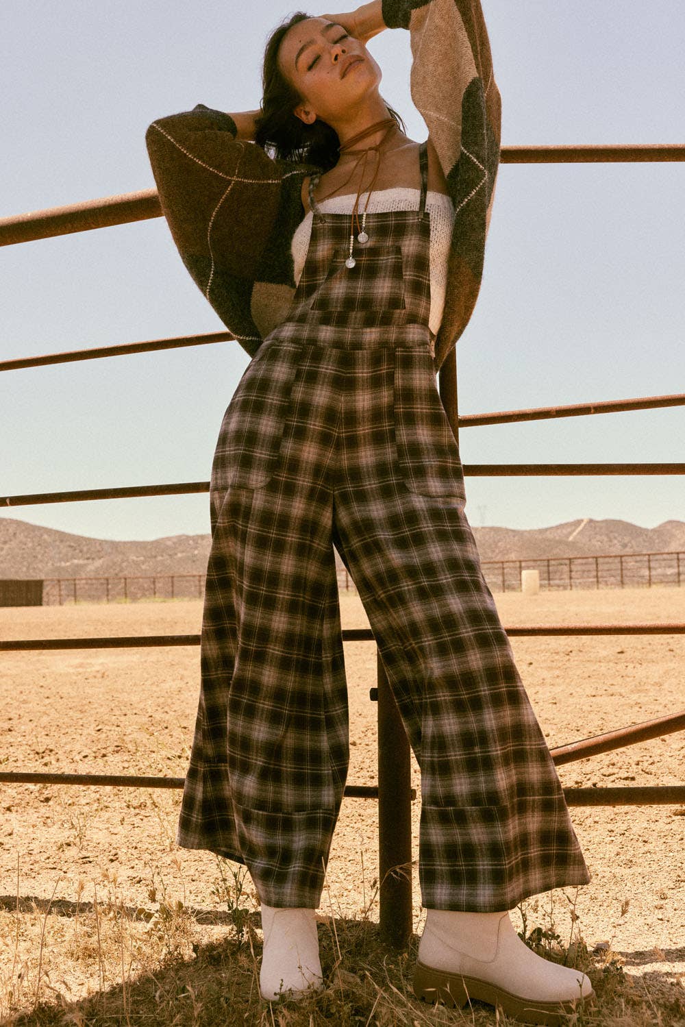 Argyle Jacquard-Knit Shrug Cardigan