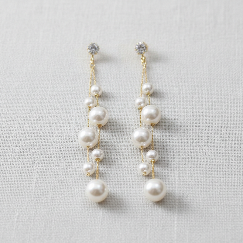 Elegant Crystal Tassel Drop Earrings