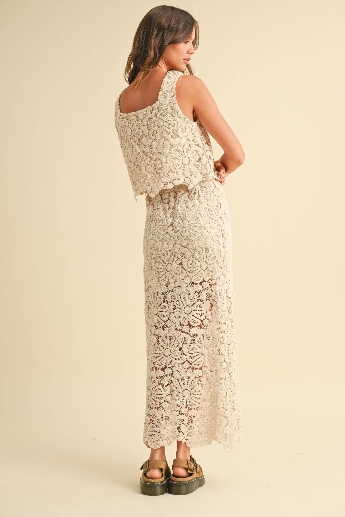 Flower Crochet Knitted Skirt