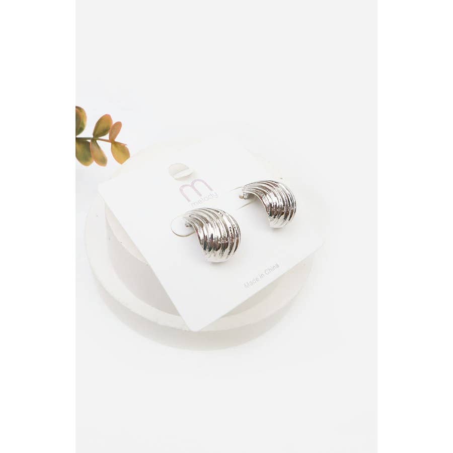 Metal Shell Button Earrings