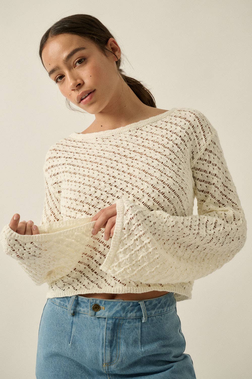 Emma Crochet Knit Sweater