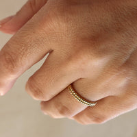 Double Beaded Band Ring Gold Filled