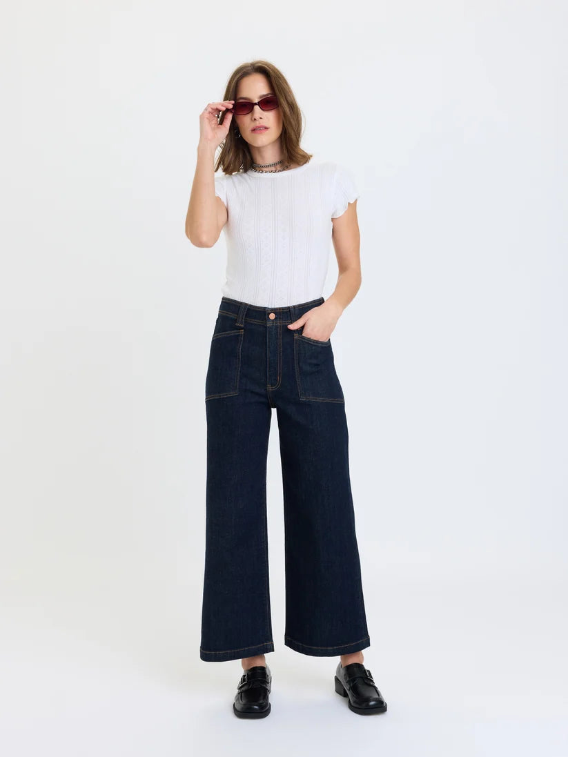 Valley Girl Patchpocket Jeans- Rinse