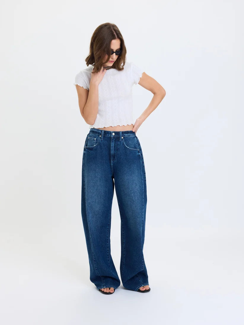 Hero High Rise Pleated Baggy Jean
