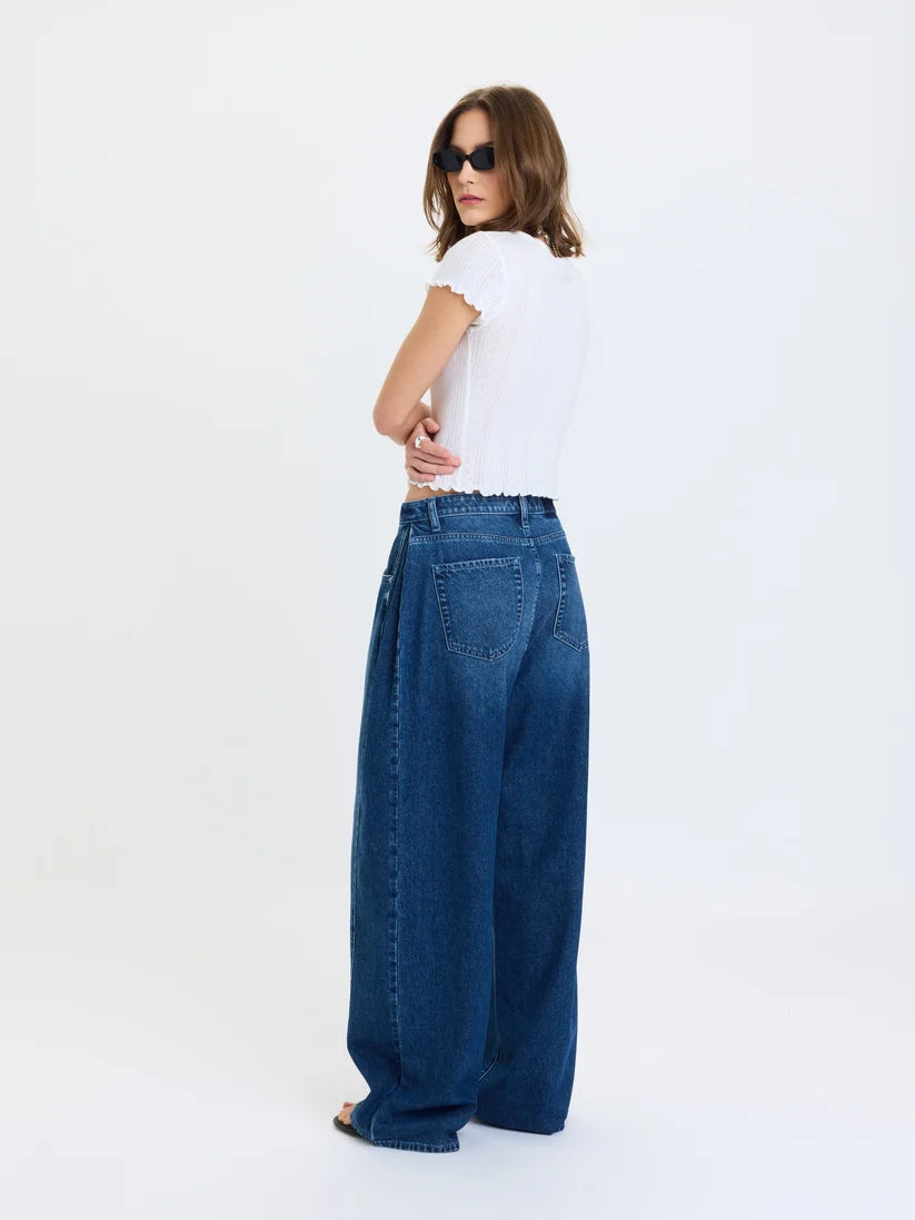 Hero High Rise Pleated Baggy Jean