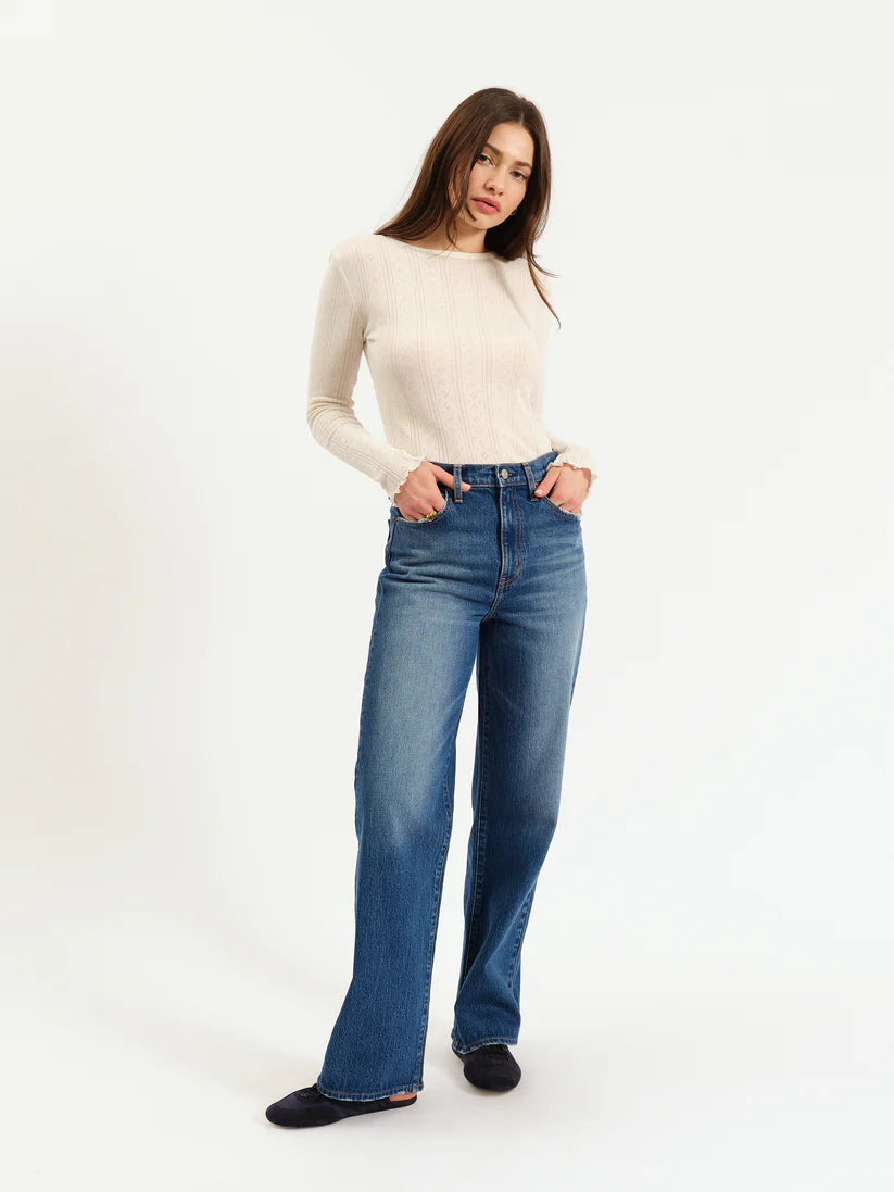 City Straight High Rise Jeans- Bright Blue