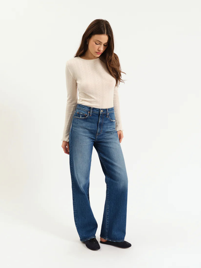 City Straight High Rise Jeans- Bright Blue