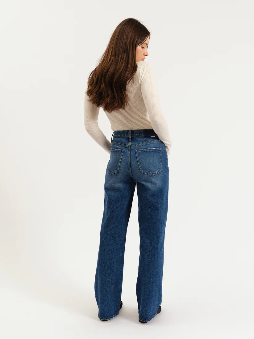 City Straight High Rise Jeans- Bright Blue