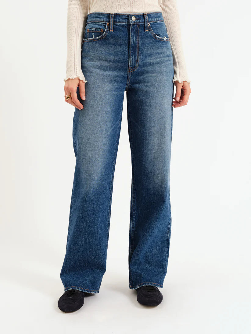 City Straight High Rise Jeans- Bright Blue