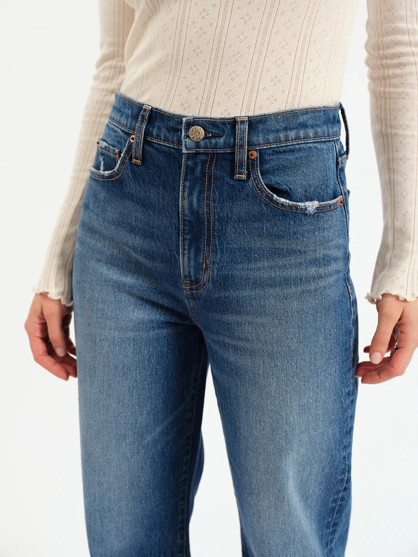 City Straight High Rise Jeans- Bright Blue