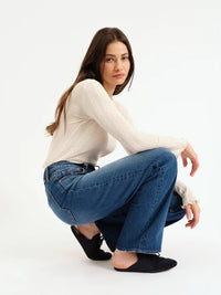 City Straight High Rise Jeans- Bright Blue