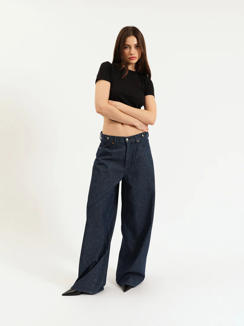 Highland Baggy Jeans- Pinstripe